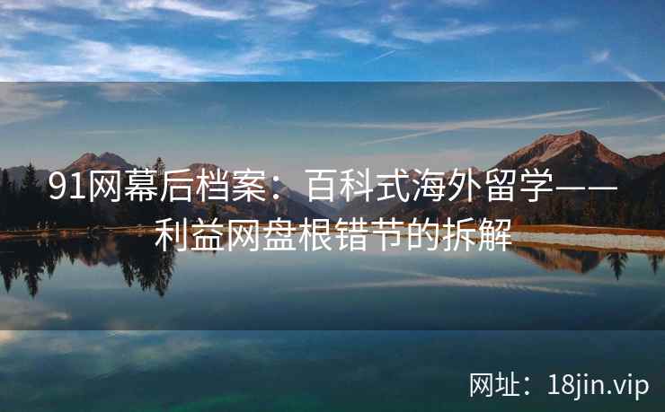 91网幕后档案：百科式海外留学——利益网盘根错节的拆解