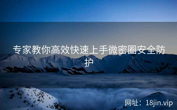 专家教你高效快速上手微密圈安全防护