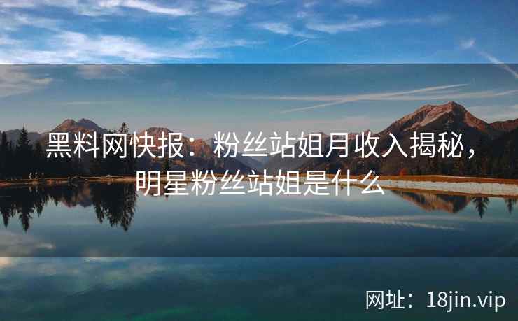 黑料网快报：粉丝站姐月收入揭秘，明星粉丝站姐是什么